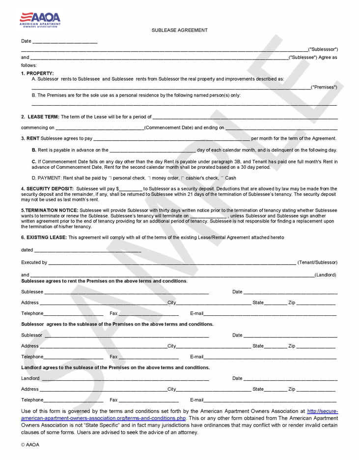 Sublease Agreement